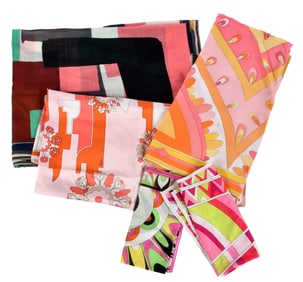 Five Emilio Pucci Silk Scarves/Kerchiefs