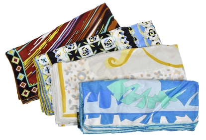 Four Emilio Pucci Silk Scarves