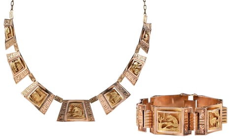 Brazilian 18/14kt. Yellow and Rose Gold Necklace and Bracelet Set