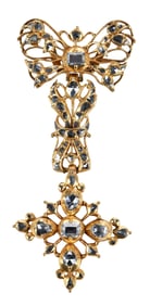 Antique 18kt. Diamond Lazo Pendant