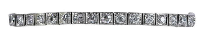 Platinum Art Deco Diamond Line Bracelet