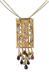 21kt. Multi-Gemstone Pendant Necklace