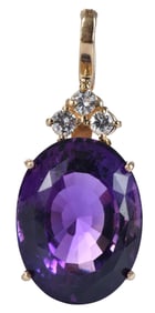 14kt. Amethyst and Diamond Pendant
