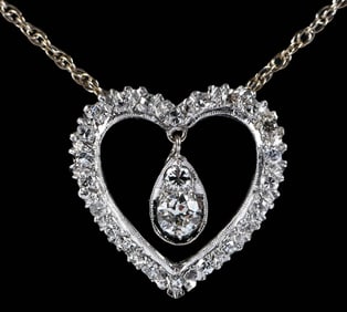 14kt. Diamond Heart Pendant with Chain