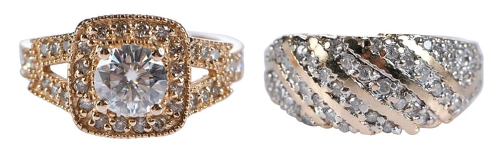 14kt. Diamond Fashion Ring and 14kt. Moissanite Ring