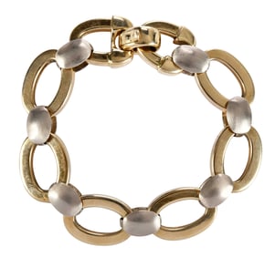 Italian 14kt. Two-Tone Fancy Link Bracelet
