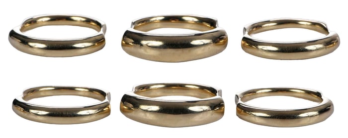Six 14kt. Designer Stackable Gold Bands