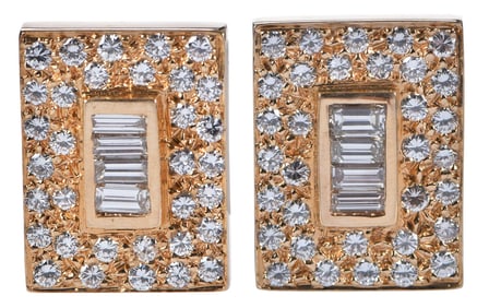 18kt. Diamond Halo Earrings