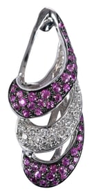 18kt. Italian Pink Sapphire and Diamond Slide Pendant