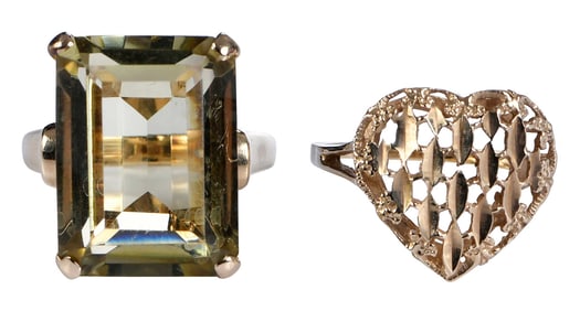 Two 14kt. Fashion Rings