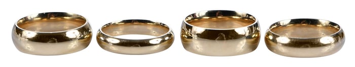 Four 14kt. Yellow Gold Bands