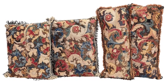 Two Pairs of 18th Century Needlework Cushions