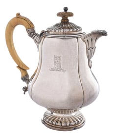 George IV English Silver Coffee Jug, Robert Hennell II