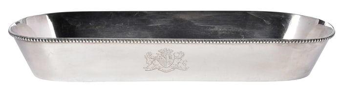George III English Silver Oval Dish, Duke of Norfolk's Coat of Arms