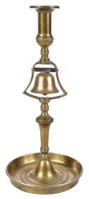 English Brass Tavern Bell Candlestick