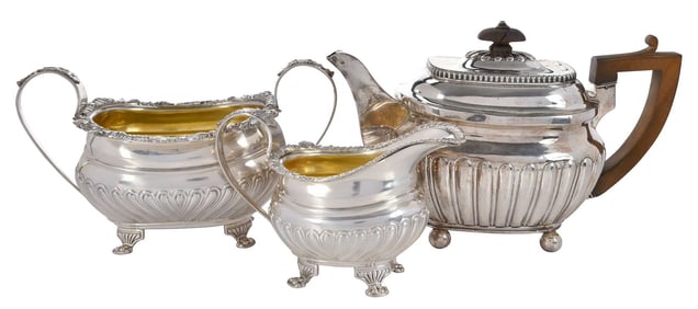 Three English Silver Tea Items