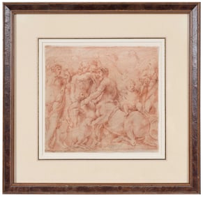 Bolognese School Drawing, Bacchanalian Scene