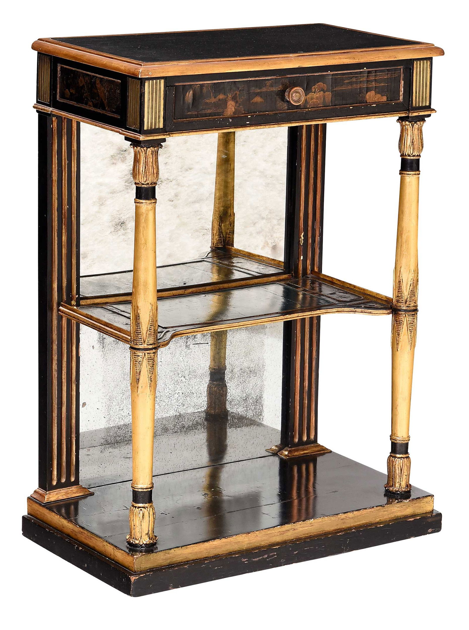 Italian Neoclassical Gilt, Lacquered, and Ebonized Two-Tier Console (1 of 10)