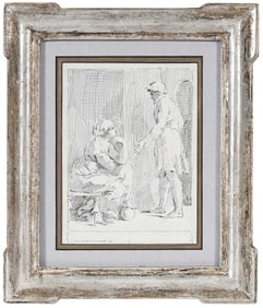 Attributed to Pietro Antonio Novelli, Drawing of Two Conversants