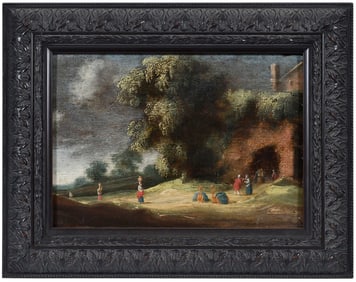 Follower of Herman van Swanevelt, Rebekah and Eliezer at the Well