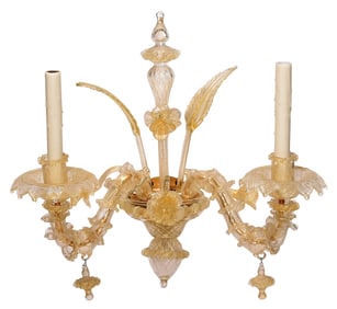 Contemporary Gold Fumed Venetian Glass Sconce