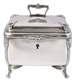 Austria-Hungary Art Deco Silver Tea Caddy
