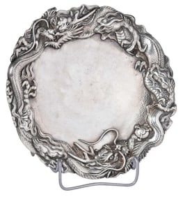 Japanese Silver Dragon Dish
