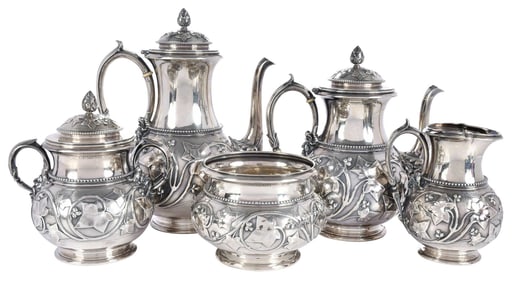 Five Piece Tiffany Sterling Tea Service