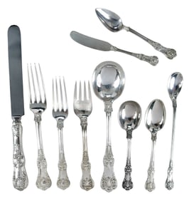Tiffany English King Sterling Flatware Service, 118 Pieces