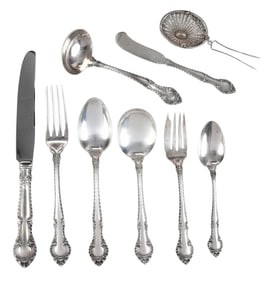 Gorham English Gadroon Sterling Flatware, 88 Pieces