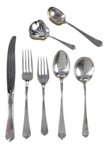 Wallace Lotus Sterling Flatware, 139 Pieces