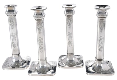 Set of Four Sterling Candlesticks