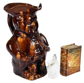 Three American 19th Century Glazed Ceramic Table Objects