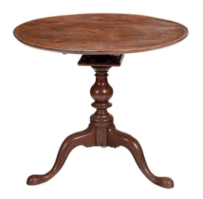 Pennsylvania Chippendale Figured Mahogany Dish Top Tea Table