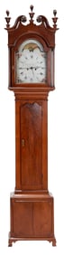 Pennsylvania Chippendale Figured Walnut Tall Case Clock