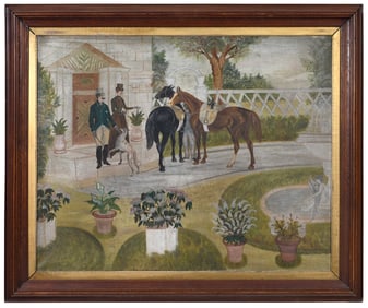 Southern Folk Scene of Elegant Riders