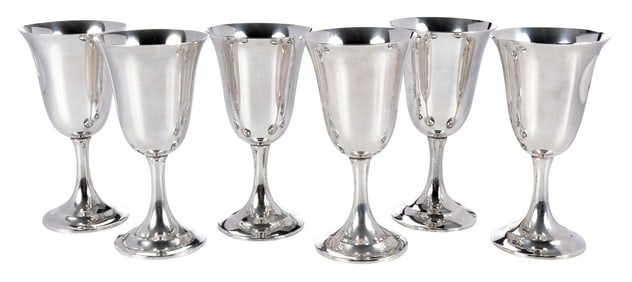 Set of 12 Lord Saybrook International Sterling Goblets