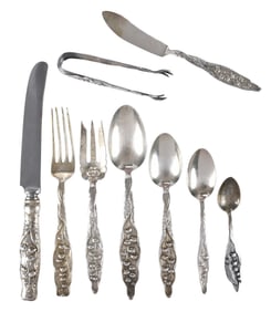 Whiting Lily of the Valley Sterling Flatware, 42 pieces