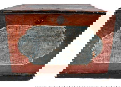Paint Decorated Wood Tabletop Box