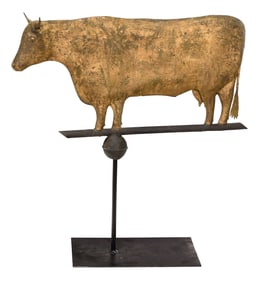 Folk Art Full Bodied Metal Cow Weathervane