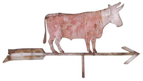 American Patchwork Sheet Metal Cow Weathervane