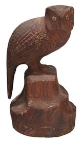 American Painted and Carved Pine Owl