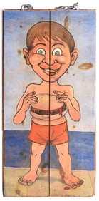 American Folk Art Painted Wood Trade Sign, "The Lil' Shrimp"