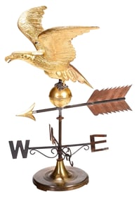 Spread Wing Full Body Painted Metal Eagle Weathervane with Directionals