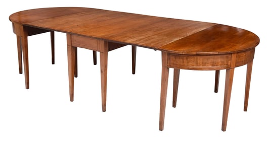 Southern Federal Inlaid Walnut Three Part Dining Table