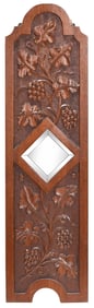 American Carved Walnut Wall Hanging with Mirror