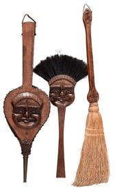 Three Biltmore Industries Carved Fireplace Tools