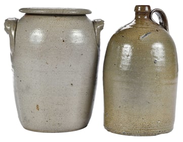 Two Pieces of J.D. Craven North Carolina Stoneware