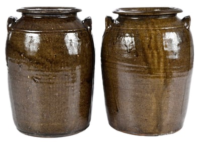 Two Reinhardt Brothers Attributed Catawba Valley North Carolina Storage Jars