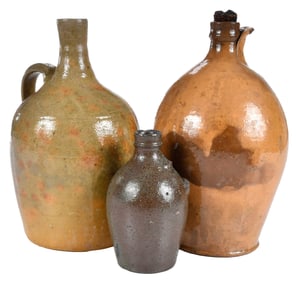 Three Pieces of North Carolina Attributed Pottery
